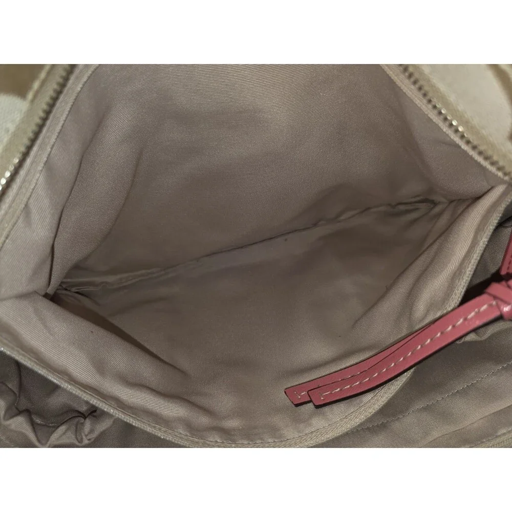 Coach F21865 Signature Stripe Diaper Baby Bag Multifunction Tote Pink Read